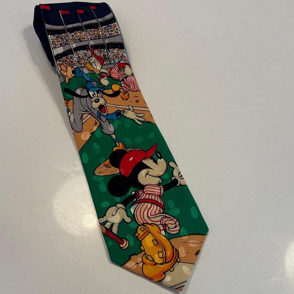 Vintage Disney Baseball Silk Tie